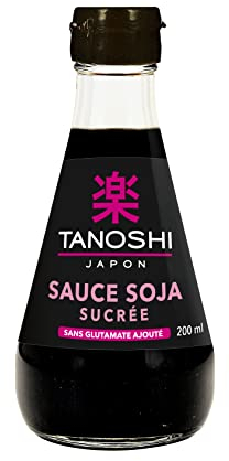 TANOSHI - Sauce Soja Sucrée - Sans Glutamate Ajouté, Flacon Pratique de 200ml