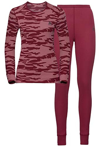 Odlo Damen Wäscheset Set WARM GOD JUL, mesa rose - rumba red, L, 192071