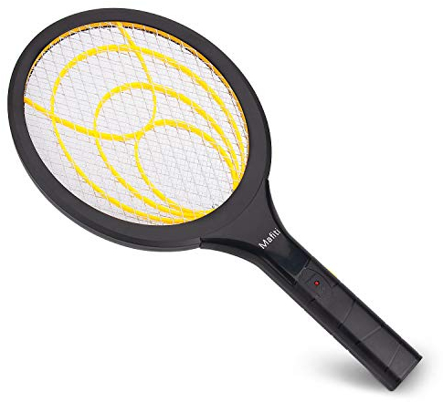 Mafiti - Raqueta eléctrica Abeja para Exterior e Interior, Amarillo