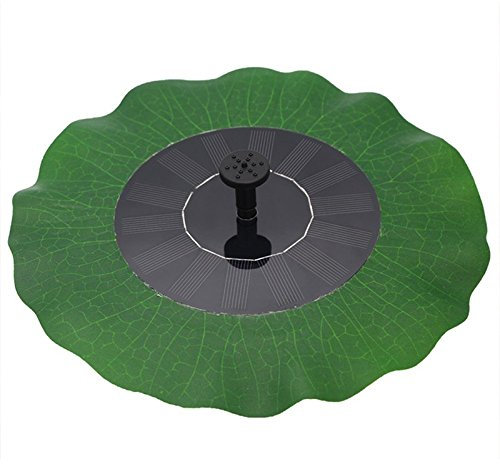 7 V, 1,4 W, panel solar de hoja de loto, 280 mm, bomba de agua flotante independiente con 4 boquillas diferentes para baño de pájaros al aire libre, estanque de jardín