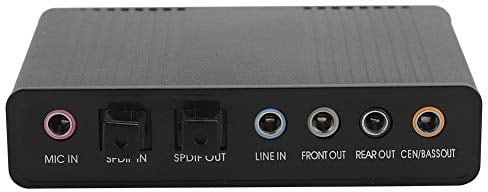 External USB 5.1 Sound Card, Computer Audio Adapter Computer Sound Card 6 Channel Analog Playback with optical disc, aluminum alloy material, Digital Audio Devices