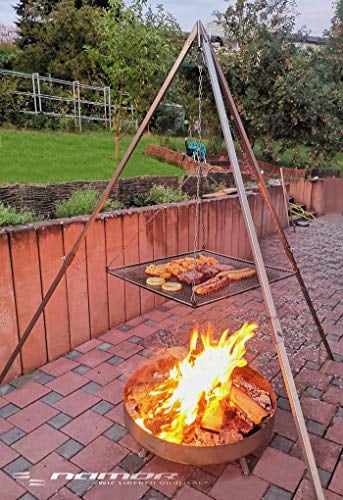 NAMOR Stainless Steel Swivel Grill | Tripod | Hanging Grill | BBQ | Rustproof | Made in Germany