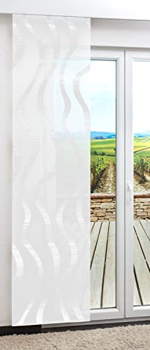 LYSEL Schiebegardine Linienglanz transparent mit Wellen in den Maßen 245 cm x 60 cm