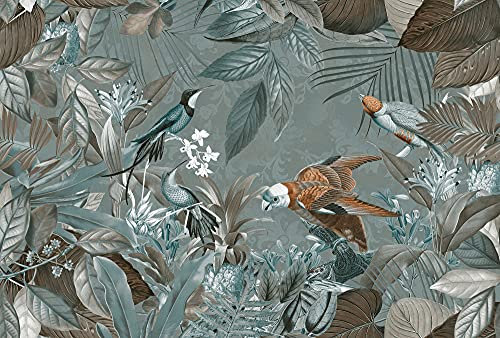 Fototapete Vögel ARTist Wohnzimmertapete 4.00 m x 2.70 m Braun Blau Grau