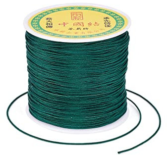 Craftdady 100yards 0.8mm Nylon Cord Braided Beading Thread Chinese Knotting Macrame Rope Cord String for DIY Bracelet Necklace Jewelry Making, Dark Green