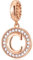 CHAWIN Initial C Letter Charms, Alphabet Rose Gold, Authentic 925 Sterling Silver Charms fit Pandora Charm Bracelets, Necklace, Circle Dangle Gift for Women, Girls, Sparkling Clear Stones