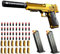 Pistolet jouet avec balles souples avec chargeur éjectable et balles - Pistolet jouet taille 1: 1 avec chargeur d'aspect réel, pour une formation à la sécurité ou un cadeau unique (or)