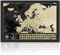 Framed Scratch off Europe map, State lines and 54 national flags, Map with wooden frame