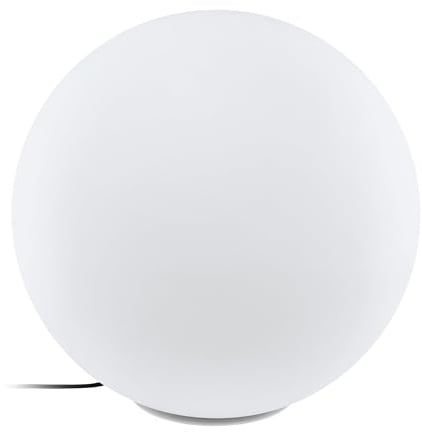 EGLO connect.z LED Kugel Garten Monterolo-z, Smart Home Außenleuchte | App und Sprachsteuerung Alexa, Gartenbeleuchtung aus weißem Kunststoff, IP65, Ø 60 cm, warmweiß-kaltweiß, RGB