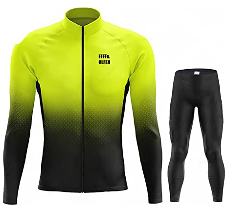 Winter Fahrradbekleidung Set Herren Fahrradanzug Winddicht Fahrradjacke Herren Winter mit 3D Silikon Gepolsterten, Herren-Mountainbike-Jackenhose für Herbst/Winter (N01,5XL)