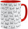 OM3® witzige Kaffeetasse mit Brüsten Titten Tasse Brüste-Muster | Keramik Becher | 11oz 325ml | Rundumdruck | Rot