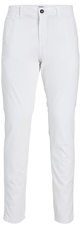 Jack & Jones Pantlon Chino Marco Bowie Coupe slim pour homme, Blanc., 34W x 30L