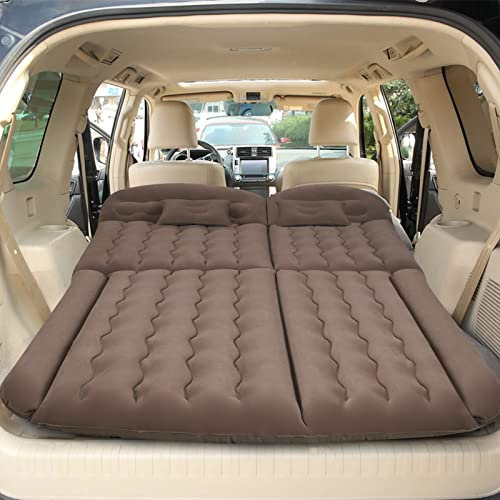 Sinbide Auto-Rücksitz-Luftmatratze, für den Kofferraum, SUV Auto matratze mit Pumpe, geteilt beflockte Oberfläche Luftbett für Reisen Camping Outdoor(grau)