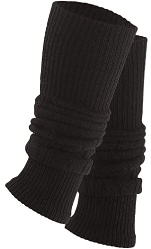 TODO Warme Wolle Stulpen Damen - zum Knie. Weich, Flexibel. Beinwärmen für Winter, wenn es Kalt ist. (Fit - Schwarz)