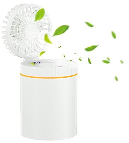 Fulenyi mesa, pequeño ventilador y difusor para aceites esenciales 3 velocidades. Humidificador USB inteligente con ventilador para dormitorio, escritorio