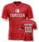 Yolovi Tunesien Personalisiertes Fussball Trikot 3D Druck Football Shirt mit Ihrem Namen und Nummer Hip Hop Football Jersey für Herren Damen Kinder, Small-6X-Large
