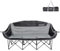 KingCamp Dreisitzer Campingstuhl Faltbar bis 450 kg, Klappstuhl Camping für 3 Personen mit Armlehne, Camping Sofa Couch 3 Sitzer Bequem, Übergröße Gartenstuhl Gepolstert Hochlehner, Schwarz/Grau