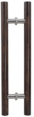 Schiebe-Scheunentürgriff, Holz-Scheunen-Schiebetür-Ziehgriff, 40 cm, 60 cm, 80 cm, 100 cm lang, seitliche Montage, innen, außen, rostfrei, Torgriff für Bankettsaal, Club (dunkelbraun, 60 cm Länge | 40