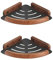 NevStp Estante esquinero para ducha, estantes de baño, accesorios de baño creativos de madera maciza, estante de esquina de aluminio, estante de esquina de aluminio, cesta de drenaje de champú,