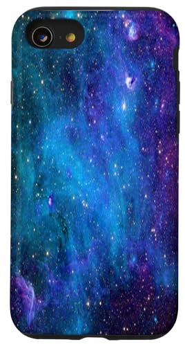 Nebula Galaxy Space Pattern Universe Star Cosmic Blue Purple Case for iPhone SE (2020) / 7 / 8
