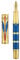 Hongdian D5 Qin Dynasty Füllfederhalter Blau Gold, Extra feine Feder Kolbenfüllstift, Retro Chinesische Totem Gravur Glattes Schreiben Füller mit Stiftebox Set