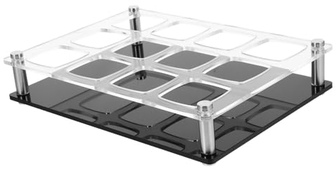 Zerodeko 4pcs Acrylic Cup Holder Cup Tray for Shots Whiskey Glasses Organizer Shot Glass Organizer Whiskey Glasses Holder Black Shelfs Shot Display Server Brandy Liquor Tray Rack Wine Glass