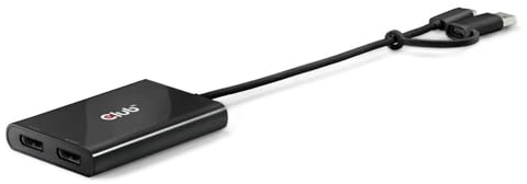 Club 3D USB Type-C with Type-A adapter todual DisplayPort 4K60Hz Video Adapter Digital/Daten Digital/Display/Video Video/Analog
