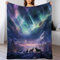 Aurora Elch Wolldecke Wohndecke Warm & Kuschelig Waschbar, Überwurf Ideal Für Draußen, Camping, Couch, Bett, Reisen – Superweiche Wolldecke（140×180cm）