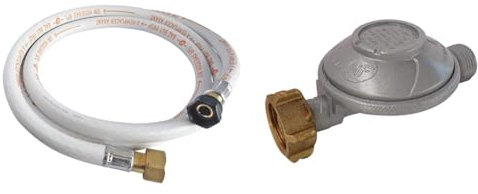 Somatherm B657-10 Flexible caoutchouc butane/propane 10 ans 1,00m, Gris & B14600 - Détendeur pour bouteille BUTANE 1,3KG/h - écrou bouteille - Pour le raccordement de la bouteille BUTANE