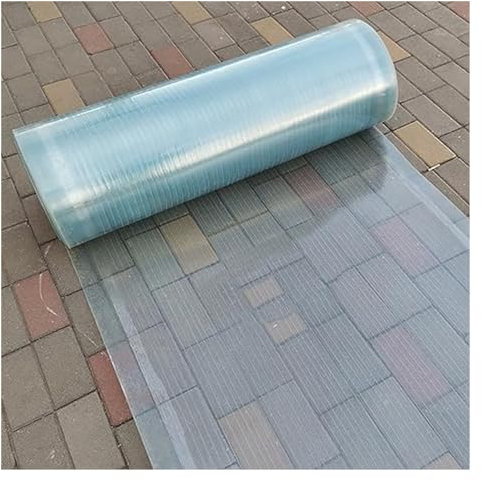 UHEKC Panneaux de Toit en Polycarbonate Tole Ondulee Transparente, Panneau Polycarbonate Plaque de Remplacement 0,8mm, Toiture Abri de Jardin(0.8x5m)