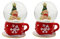 Knüllermarkt 2 Stück Mini Schneekugeln Weihnachten, Tasse mit Bär, Ø 4,5 cm, Weihnachtsschneekugeln, weihnachtliche Schneekugeln
