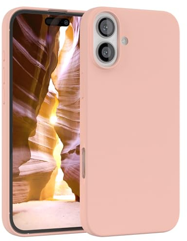 EAZY CASE Premium Silikon Handyhülle kompatibel mit iPhone 16 Plus Slimcover mit Kameraschutz und Innenfutter, Silikonhülle, Schutzhülle, Bumper, Handy Case, Hülle, Softcase, Rosa