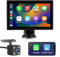 Hexinex CarPlay Auto, 7 Pollici Wireless Car Play Android Auto con telecamera per la retromarcia