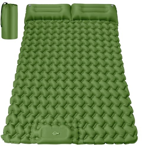FORRINX Sleeping Pad Double Inflatable Camping Mat Self Inflating 200x130cm | Ultralight Camping Mattress Portable Air Bed Waterproof Compact 30x18cm for Backpacking, Hiking, Beach, Tent