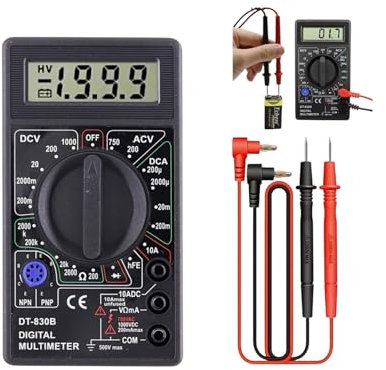 Multimetro Multifunzionale Dt-830b, Tester Portatile LCD Digitale Amp Volt Ohm Tester Voltmetro Ohmmetro Meter per Automotive Domestico AC/dc LCD 750 / 1000V voltmetro amperometro