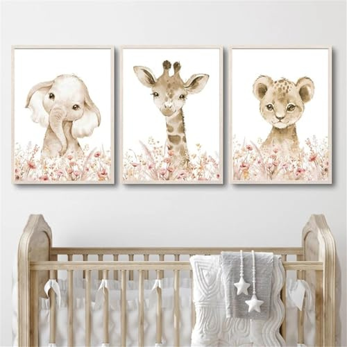Xiyocadt Wandbilder Kinderzimmer Poster 3er Set, Deko Bilder Kinderzimmer, wandbilder wohnzimmer poster, Deko für Mädchen und Jungen, Ohne Rahmen (50x70 cm)