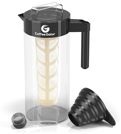 Kaltbrühkanne 1,4 Liter mit Glasbehälter – Cold Brew Set inkl. Filter, Trichter & Messlöffel für Eistee und Kaltbrühkaffee