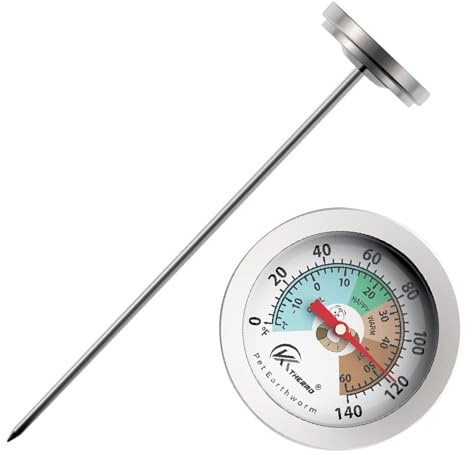 Körpertemperaturmessgerät: Gartenthermometer, 17,8 cm (7 Zoll), Messgerät für den Außenbereich, leicht lesbarer Bodensensor für Pflanzen, Rasenpflege, Gartenarbeit, Beete