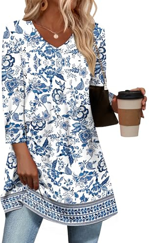 OFEEFAN Summer Tops for Women 2026 Women's Fashion Clothing Blouses for Women Dressy Casual Floral 02 XL