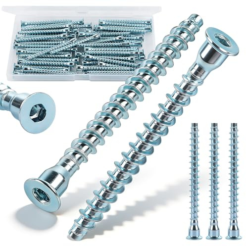 YIYICO Vis pour Meuble Vis D'assemblage Confirmat 50Pcs 7x70 | Vis Dassemblage Meuble Tête Fraisée Connecteur de Meuble Acier Galvanisé