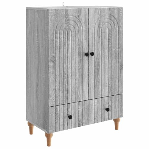 vidaXL Sideboard Graues Sonoma 66 x 34,5 x 95 cm Holzwerkstoff, Moderner Sideboard, rechteckige Aufbewahrungseinheit, viel Platz im Wohnzimmer, zeitgemäßes Möbelstück
