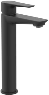 Roca Monodin - Grifo Monomando Lavabo Caño Alto Cold Start, Cuerpo Liso, Apertura en Agua Fría, Ahorro de Agua y Energía, 5 l/min, Cartucho Cerámico Negro Mate, A5A348GNB0