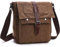LOSMILE Herren Umhängetasche Schultertasche Kuriertasche Canvas Laptop Tasche Messenger Bag für Arbeit und Schule. (M, kaffeebraun)