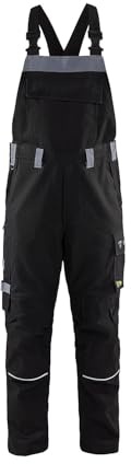 Blaklader 28611516 ANTI-FLAMMEN-LATZHOSE, Schwarz/ Grau, grootte C146