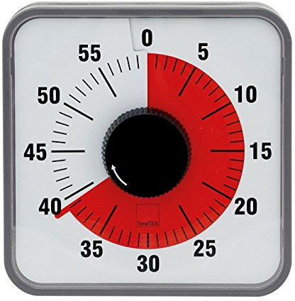 TimeTex Zeitdauer-UhrAutomatik - rote Scheibe - mit Magnet - zeigt Restzeit an - 19 x 19 cm - läuft ohne Batterien - 61975