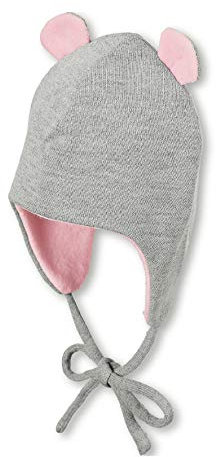 Sterntaler Inka-Mütze für Mädchen mit abstehenden Öhrchen, Gefüttert, Alter: 5-6 Monate, Größe: 43, Grau (Silber)