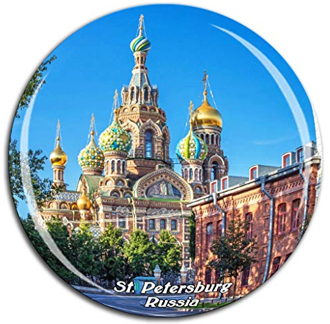 Weekino Retter auf dem vergossenen Blut St. Petersburg 2 Russland Kühlschrankmagnet 3D Kristallglas Tourist Stadt Reise Souvenir Sammlung Geschenk Starke Kühlschrank Aufkleber
