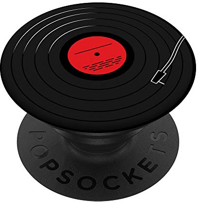 Retro Vinyl Schallplatte LP Kunst Rot Design PopSockets mit austauschbarem PopGrip