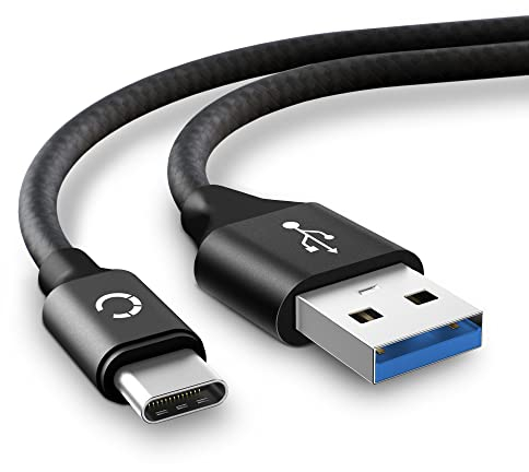CELLONIC USB Kabel kompatibel mit GoPro Hero 5, 6, 7, 8, 9, 10, 11, Max, Max 360, Fusion Kamera Ladekabel USB C Type C auf USB A 3.1 Gen 1 Datenkabel 3A 2m schwarz Nylon