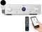 Auna HiFi Stereo Mini Verstärker Mit Bass & Treble Regler, 4 Kanal Audio-Verstärker, Lautsprecher Mit Fernbedienung & AUX Eingang, AV Receiver